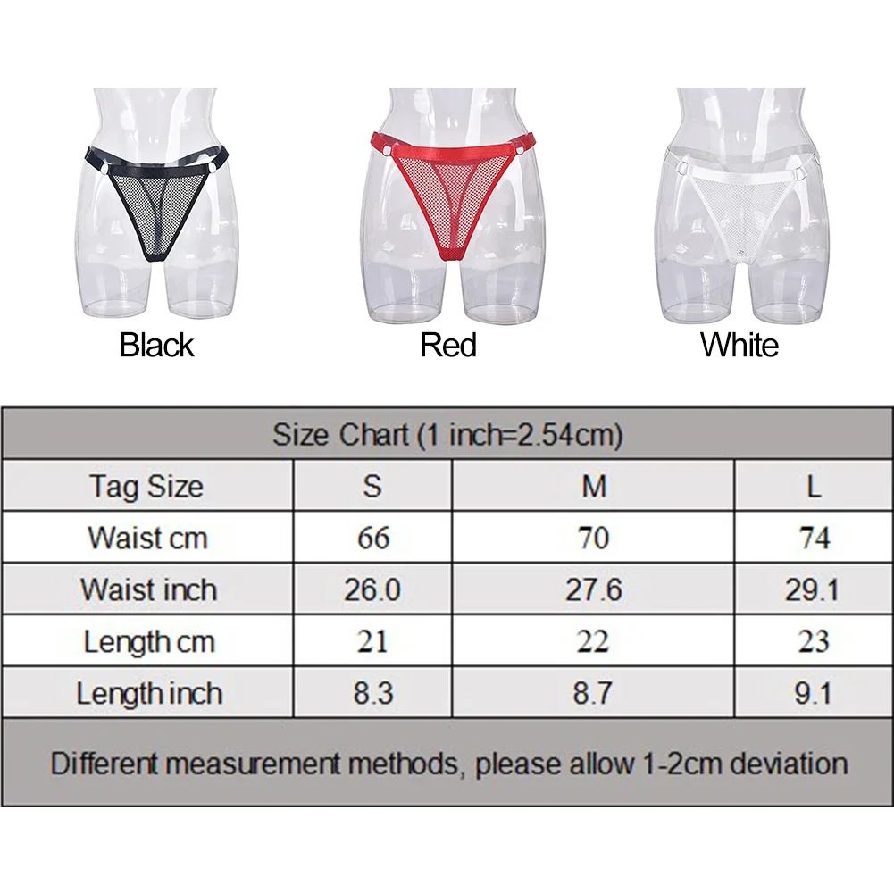 Women\'s Sexy Underwear Fishnet Hollow See Through Low Waist Comfortable Adjustable Briefs G-string Thong Panties Female Lingerie