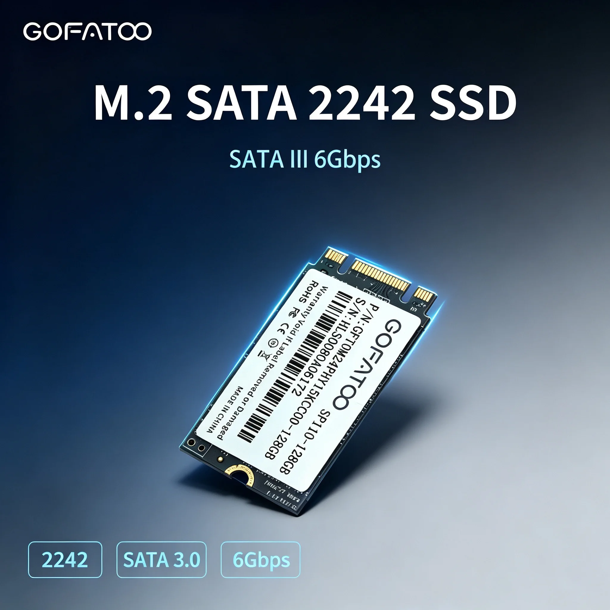 GOFATOO M.2 2242 SATA III SSD 6Gbps NGFF 3D NAND TLC Internal Solid State Drive 1TB 512GB 120GB for Laptop Desktop ThinkPad