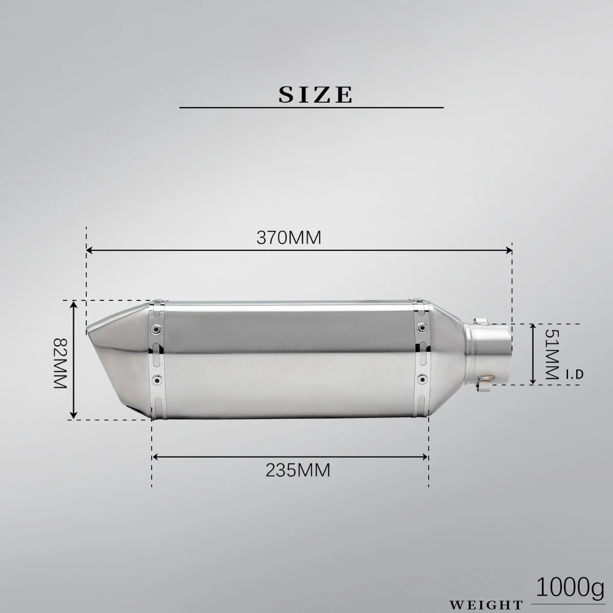 Universal KAW Motorcycle Exhaust Pipe Stainless Steel Fit For Yamaha Hexagon Various Models