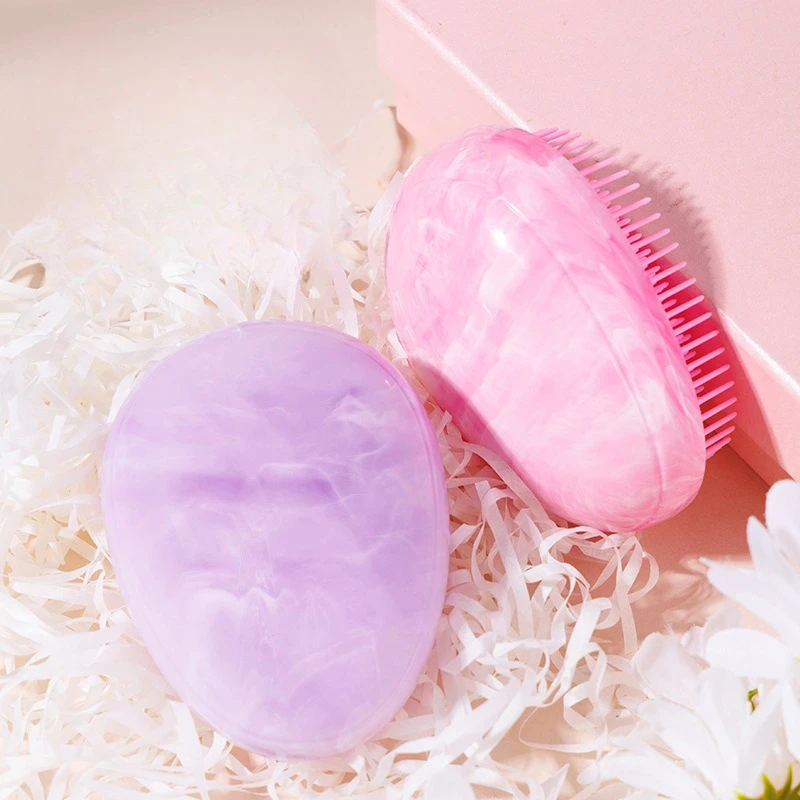 

Mini Egg Hair Brush Round Shape Scalp Massage Detangling Comb Tangled Hair Comb Pro Salon Hairdressing Hair Styling Comb Travel