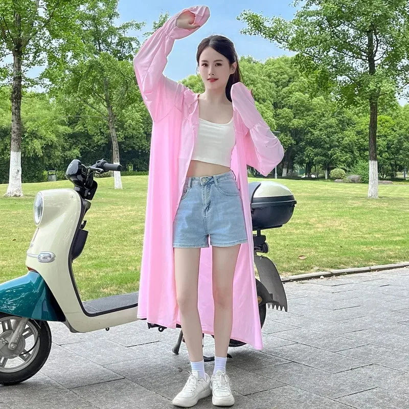 

Electric Car Sun Protection Clothing Coat Women Long Breathable UV Protection Outerwear 2025 Summer New Sunscreens Jacket Female
