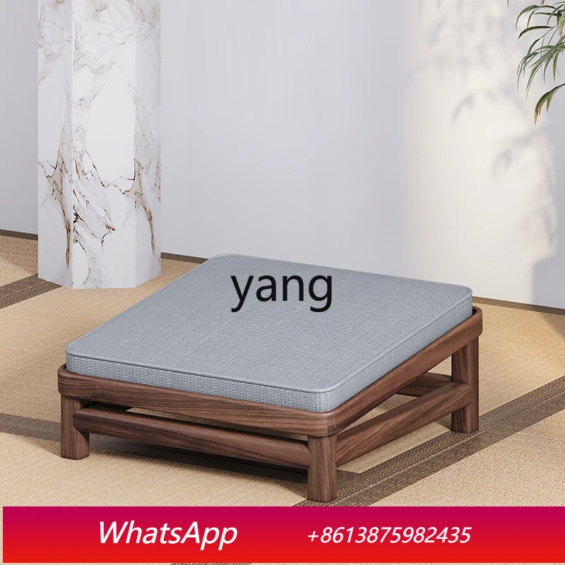 CX all solid wood new Chinese-style worshipping mat household square home leather art worshipping stool fabric art