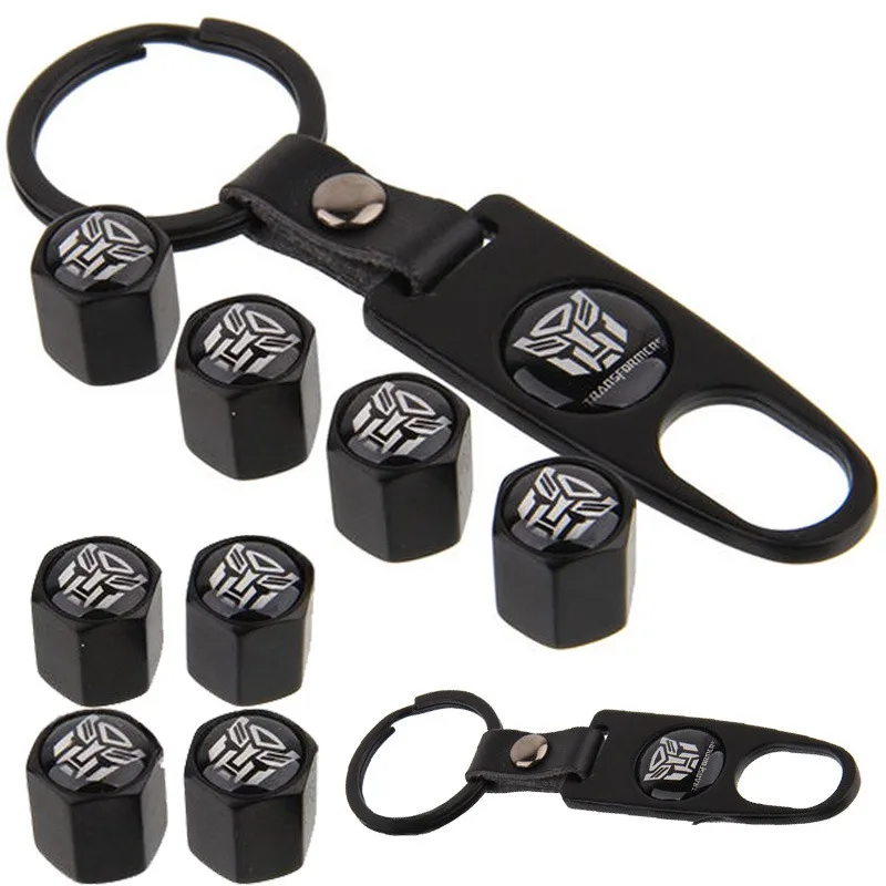 5PCS Hasbro Transformers รถยางวาล์วหมวก Knurling สไตล์อลูมิเนียมยางกันน้ําวาล์วหมวกรถ Universal อุปกรณ์เสริม