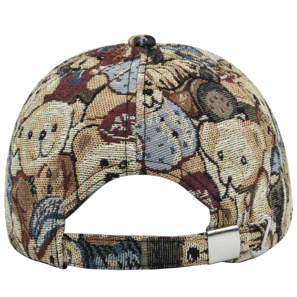 New Dog Print Cute Bear Baseball Cap Little Bear Print Cartoon Unisex-Teens Caps Cotton Cotton Snapback Caps