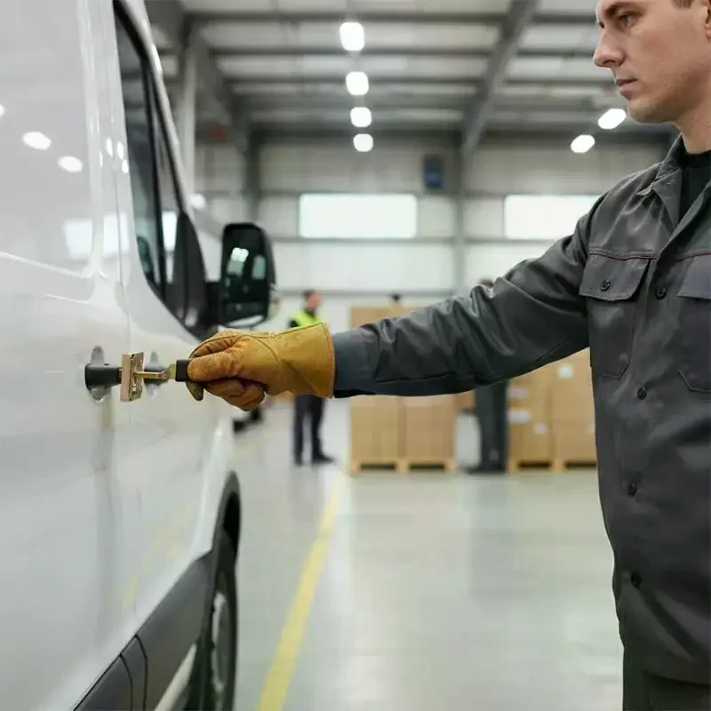 

Universal Forklift Tractor Heavy Equipment Metal Lock Door Handle Electric Tricycle Door Lock Handlebar Regular Type Accessories