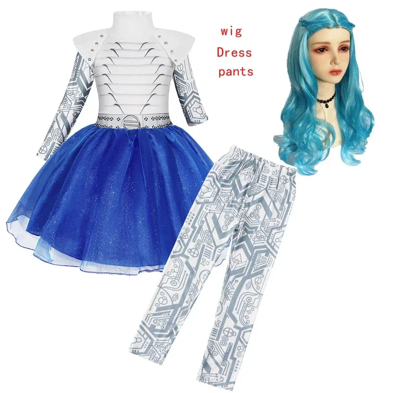 AAA 2025 좀비 3 애디슨 외계인 아동복 소녀 치어 리더 정장 코스프레 의상 어린이 판타지아 할로윈 생일 파티 팬