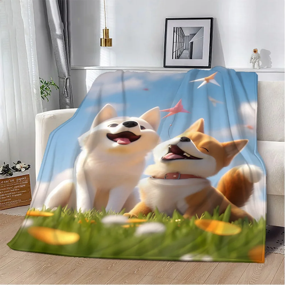 The Beloved Shiba Inu Throw Blanket 150x200 Fluffy Plaid Warm Blankets for Cold Beach Towel Luxury Bedding Home Interior Knee &