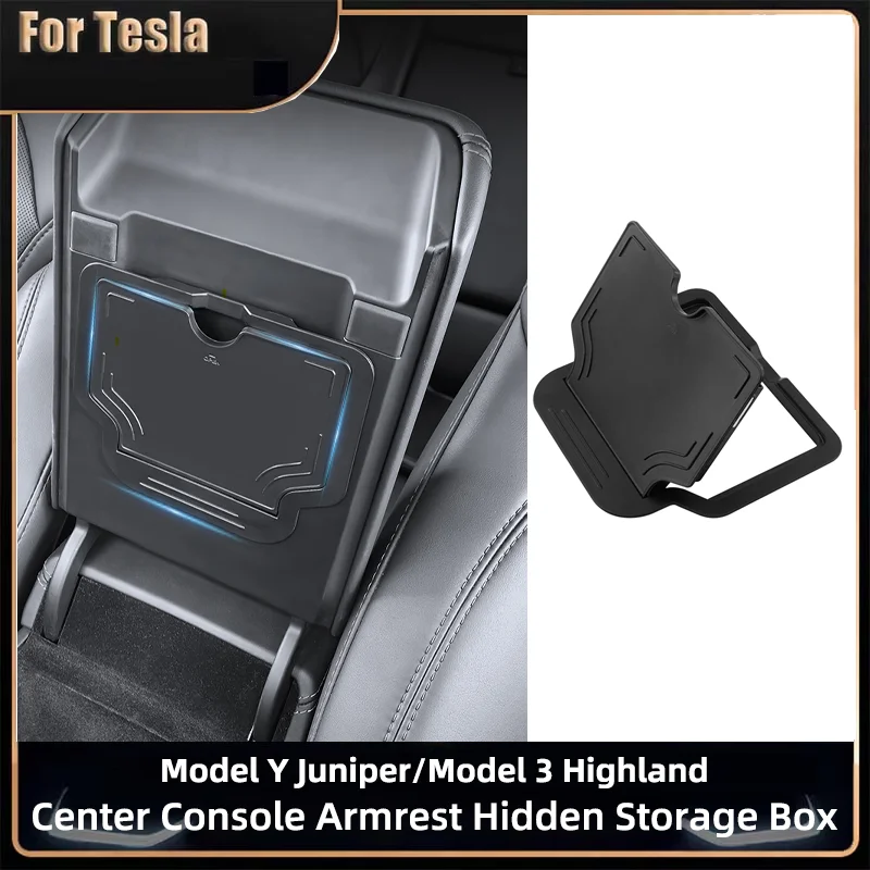 

Для Tesla Model Y Juniper 2025 Скрытый ящик для хранения Model 3 Highland Центральная консоль Подлокотник Органайзер Лотки Аксессуары для интерьера