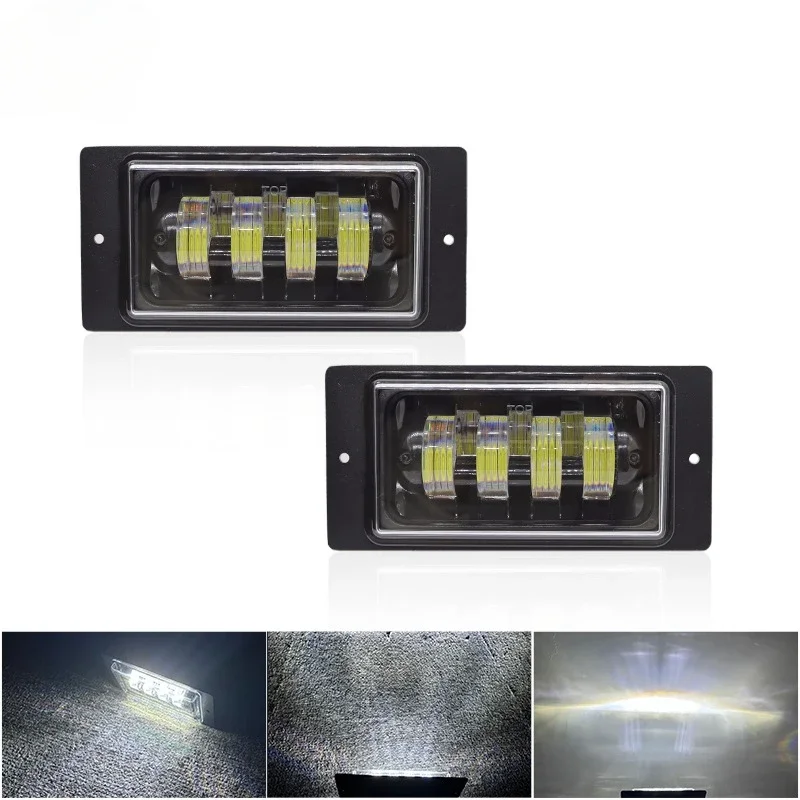 New 5LED Lada car front fog lights headlights with angel eyes square type 4 beads modified off-road lights