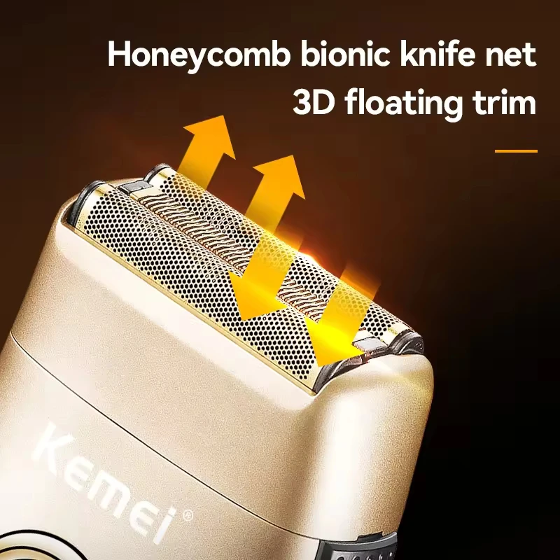 Kemei  Professional Cordless Rotary Electric Shavers LCD Digital Display USB Rechargeable Electric Razor KM-3209