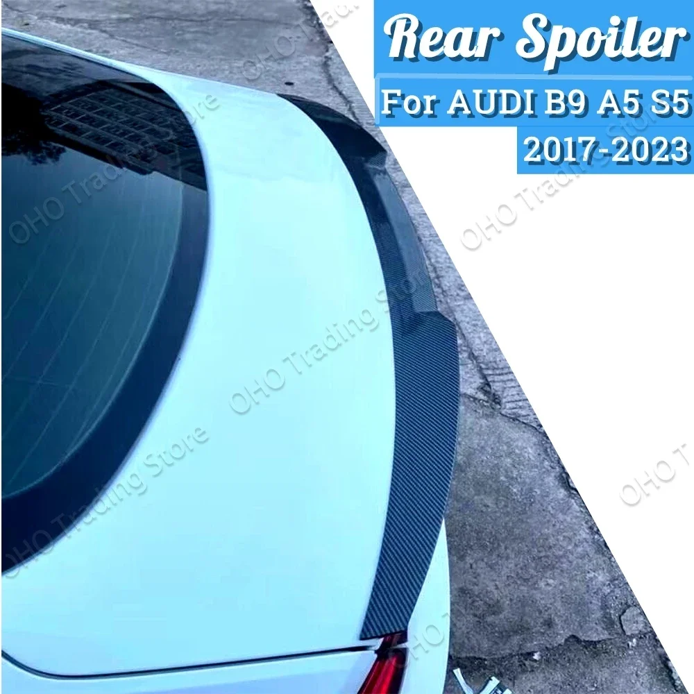 Rear Trunk Spoiler for Audi B9 A5 S5 2 Doors 2017 2018 2019 2020 2021 2022 2023 Spoiler Lip Car Rear Roof Spoiler Splitter Wing