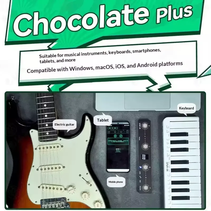 M-VAVE Chocolate Plus Wireless MIDI Controller Pro Keyboard 4 Buttons Foot Switch Supports MIDI Host Interface Control Function