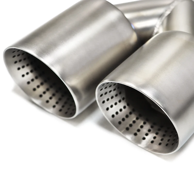 1Pcs Double Matte Stainless Steel Car Muffler Tip Exhaust Tip System Pipe Universal Exhaust Tip 60MM 63mm GTI MK7 Golf7 Nozzle