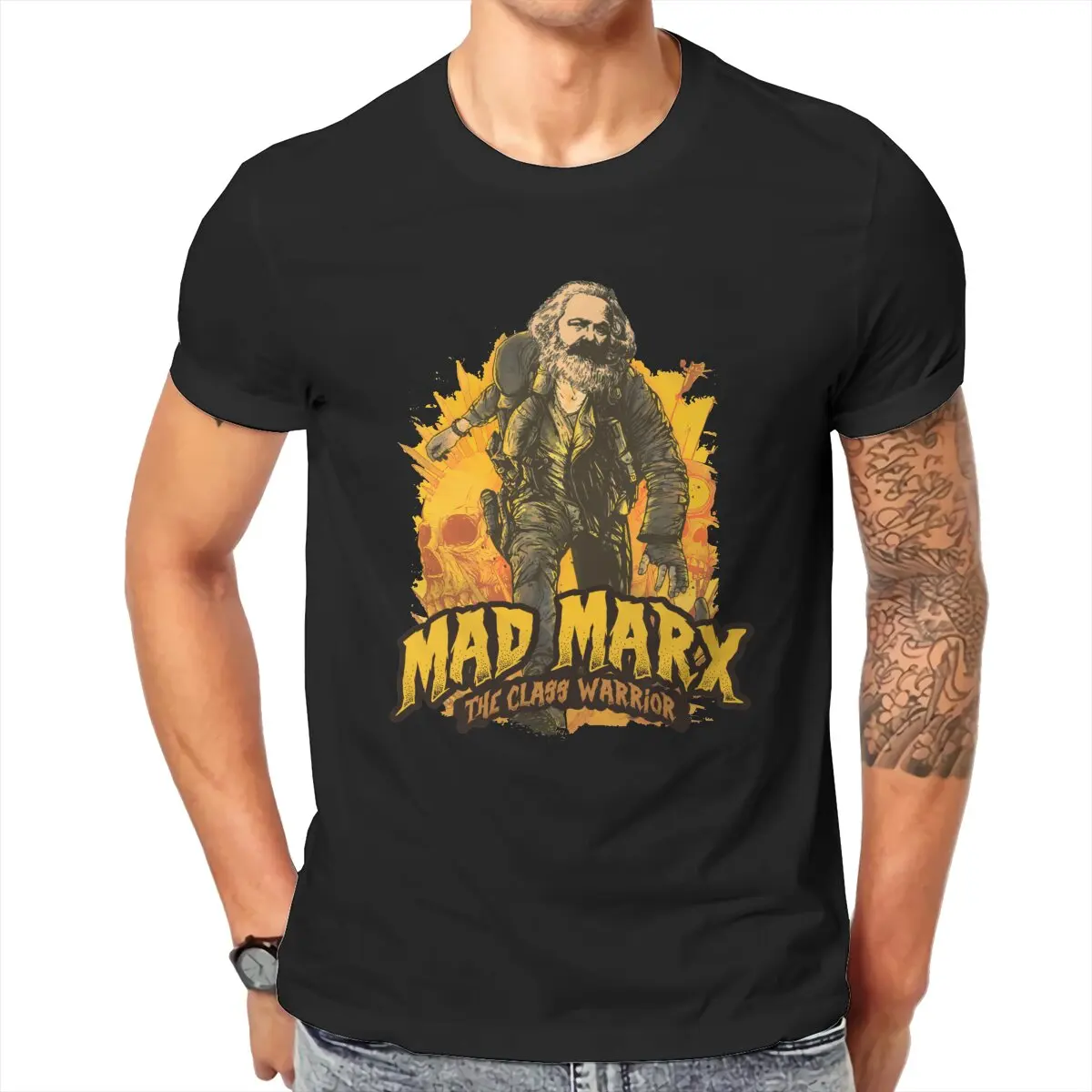 Funny Mad Karl Marx The Class Warrior  T-Shirt Men  Cotton T Shirts Communist Meme Comfortable Short Sleeve Tees Summer Clothing