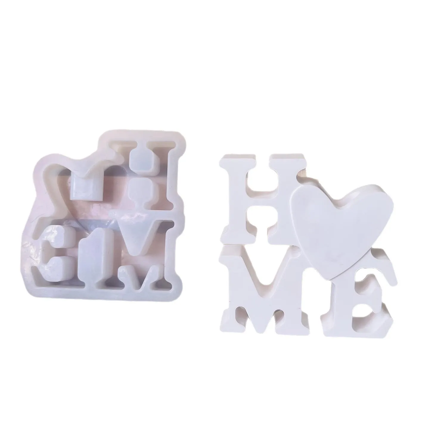 Neue Form Valentinstag Brief Blume Vase Dekoration Silikon Form HAUSE Brief Herz Ornament Dekoration Gips Tropf Formen – Detail 5