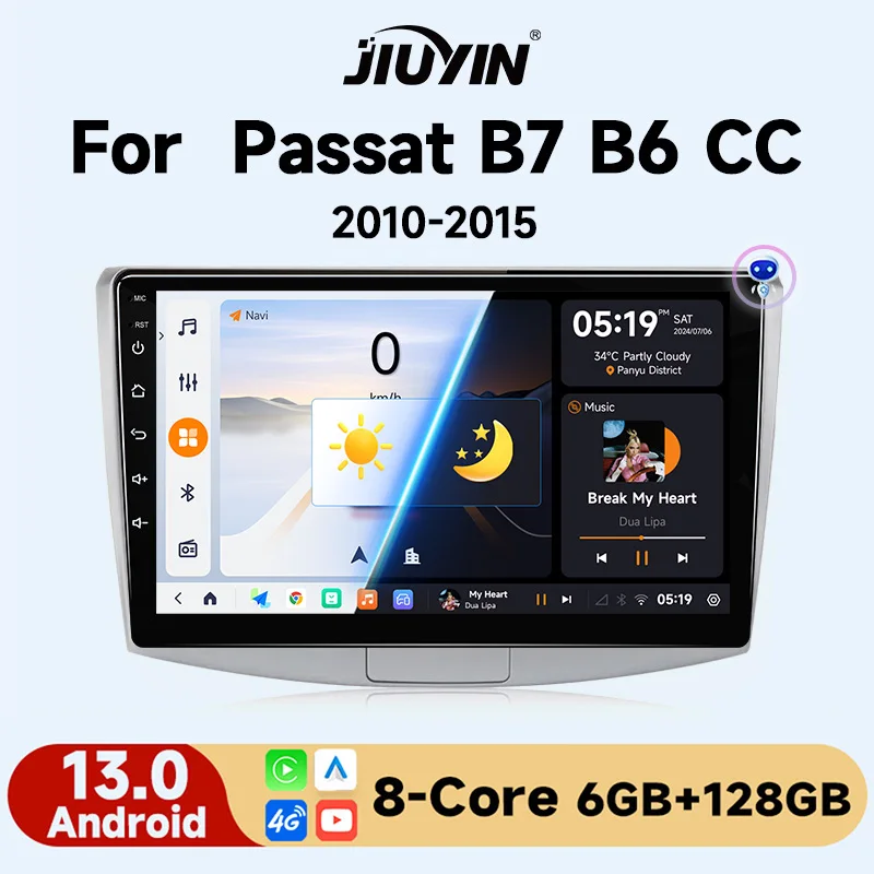 

JIUYIN Android13 Carplay 10.1inch Car Radio For Volkswagen Magotan/CC 2010-2015 PASSAT B6 B7 Android Auto Player GPS Navigation