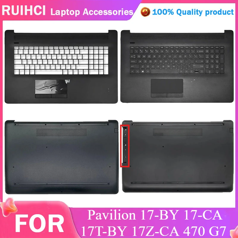 

New Laptop Case For HP Pavilion 17-BY 17-CA 17T-BY 17Z-CA 470 G7 Palmrest Upper Cover Bottom Case Keyboard Top Shell Black