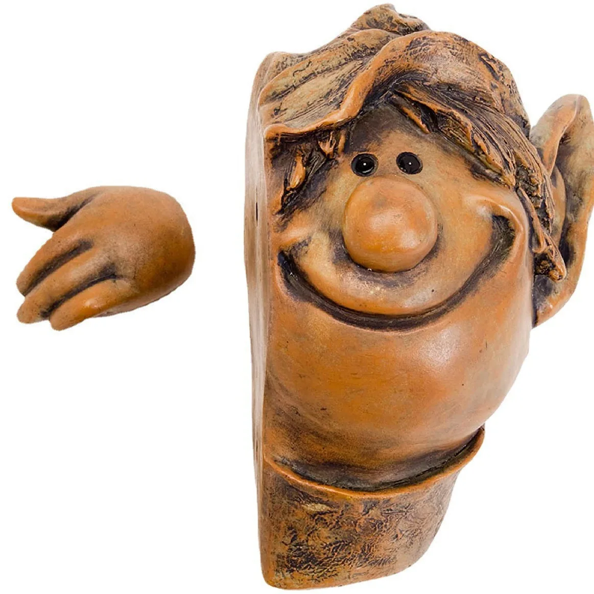 Hide & Seek Tree Elf Sculpture - Resin Garden Decor, Whimsical Tree Hugging Ornament, Outdoor Magic Decor