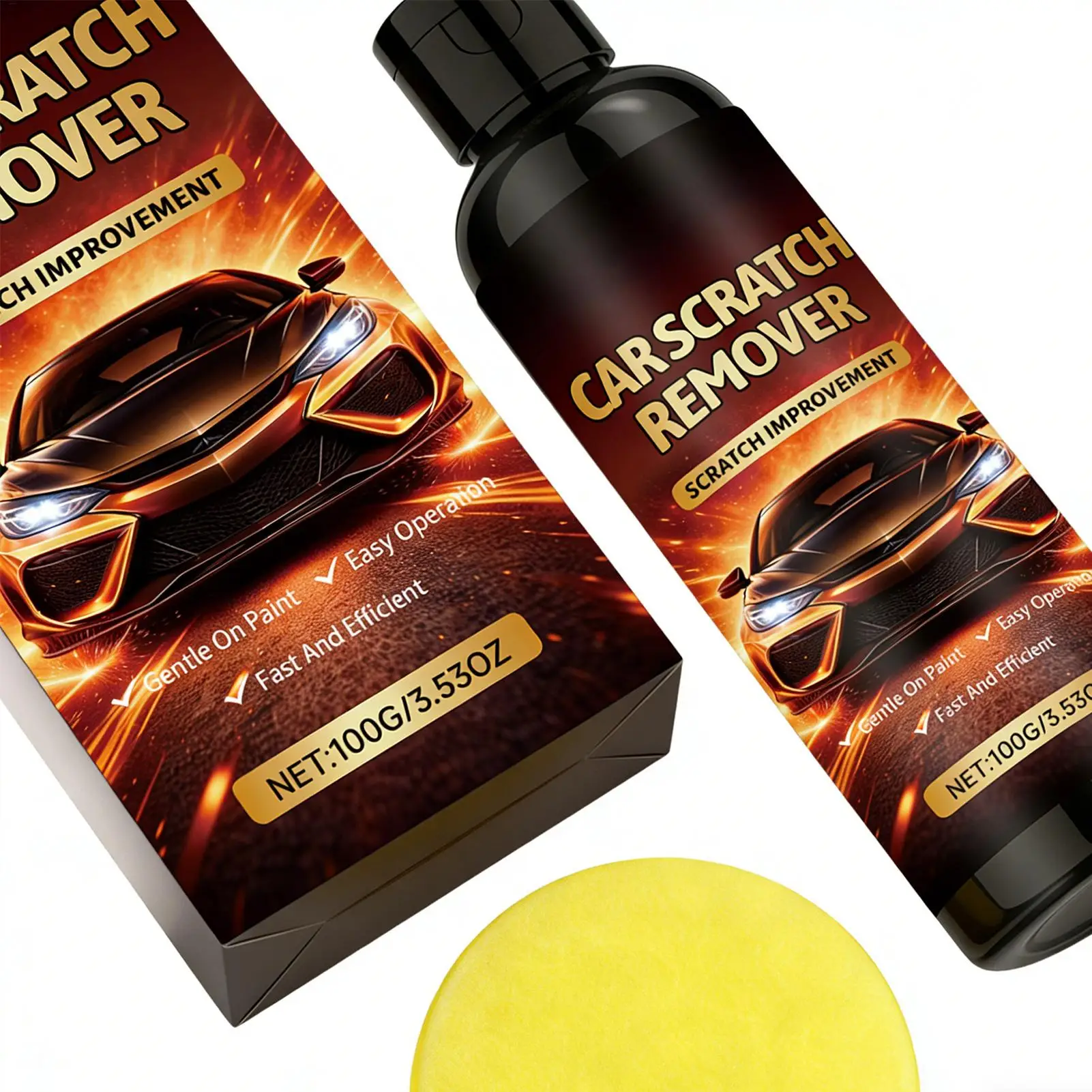 

Средство для удаления царапин с автомобилей, 100 г, гидрофобное, восстанавливающее от царапин и разводов, с губкой, для легкой окисляции