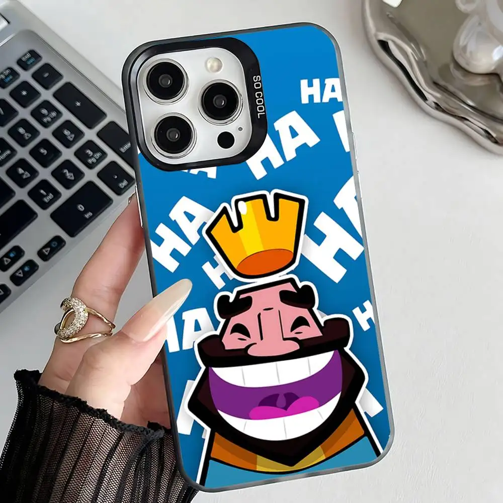 Чехол для телефона Clash Royale для iPhone 17,16,15,14,13,12,11,Pro,Max,Plus,E,Air,Mini-черный чехол из ТПУ