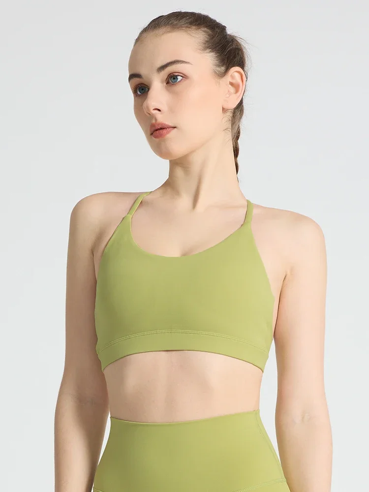 Fashion Beautiful back Sports Bra Sexy Triangle Cross Shockproof Slim Yoga Vest Comfort Breathable Training Running Tank Top