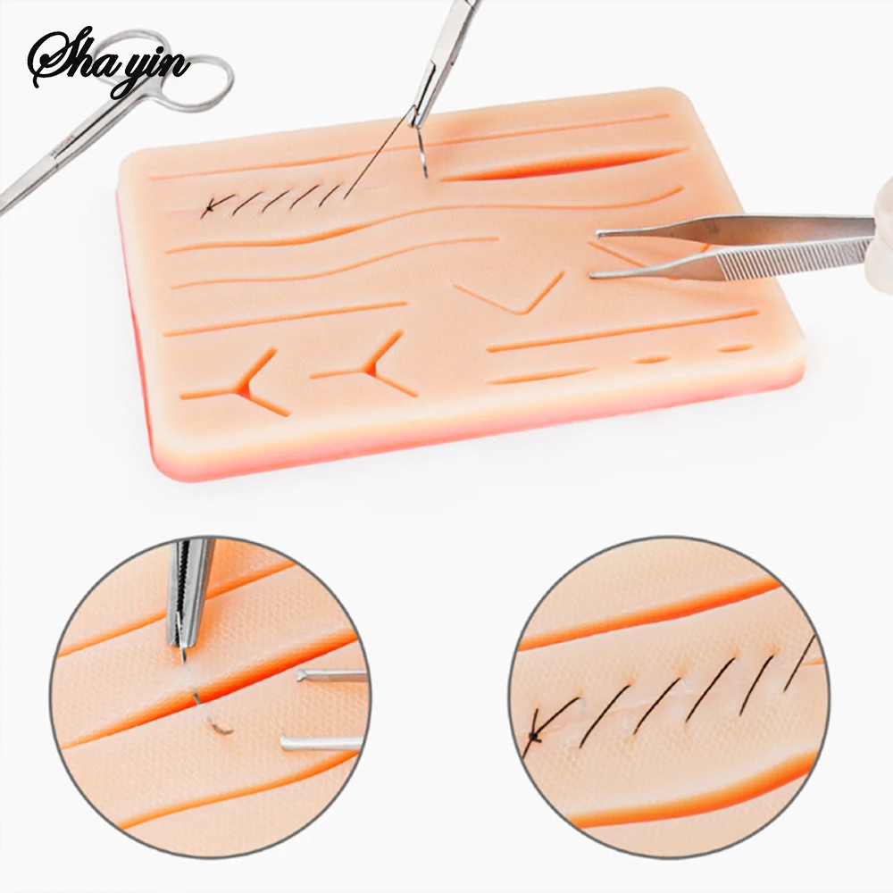 Silicone Skin Pad Suture Training Kit Surgical Wound for Surgeon Medical Practice Training Traumatic Suture Practice Skin Use