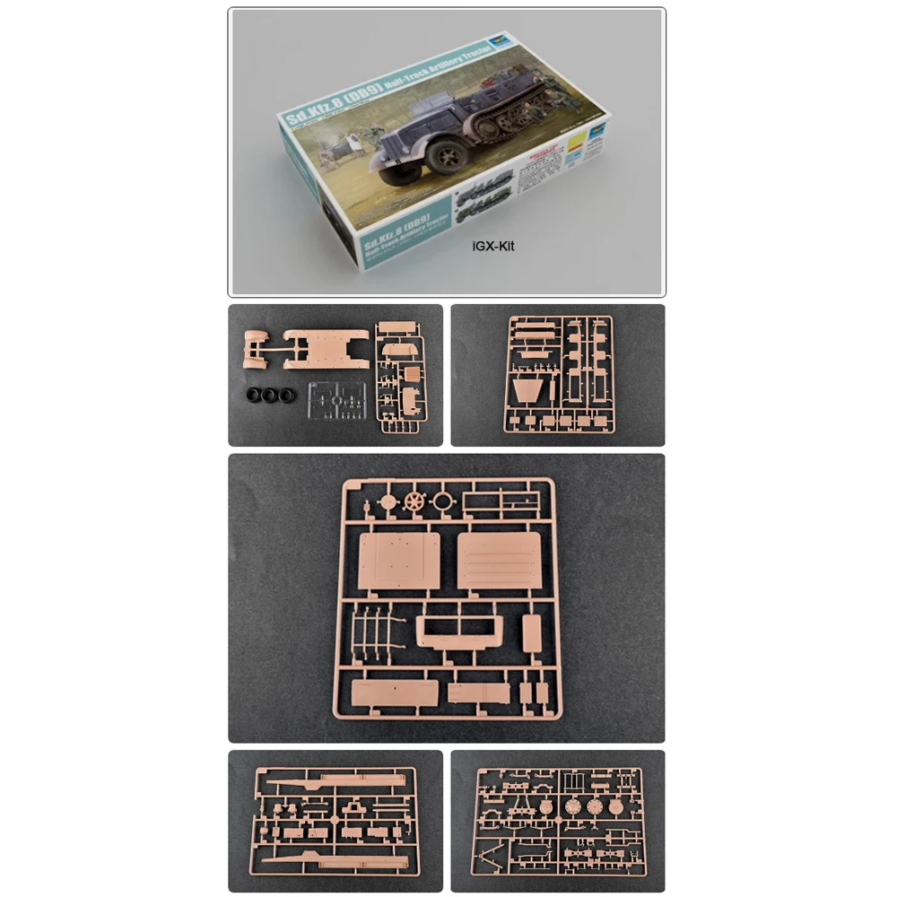 

Trumpeter 09538 1/35 Немецкий гусеничный артиллерийский тягач Sd.Kfz.8 DB9 12т, военный сборный пластиковый конструктор, модель для сборки, подарок, игрушка