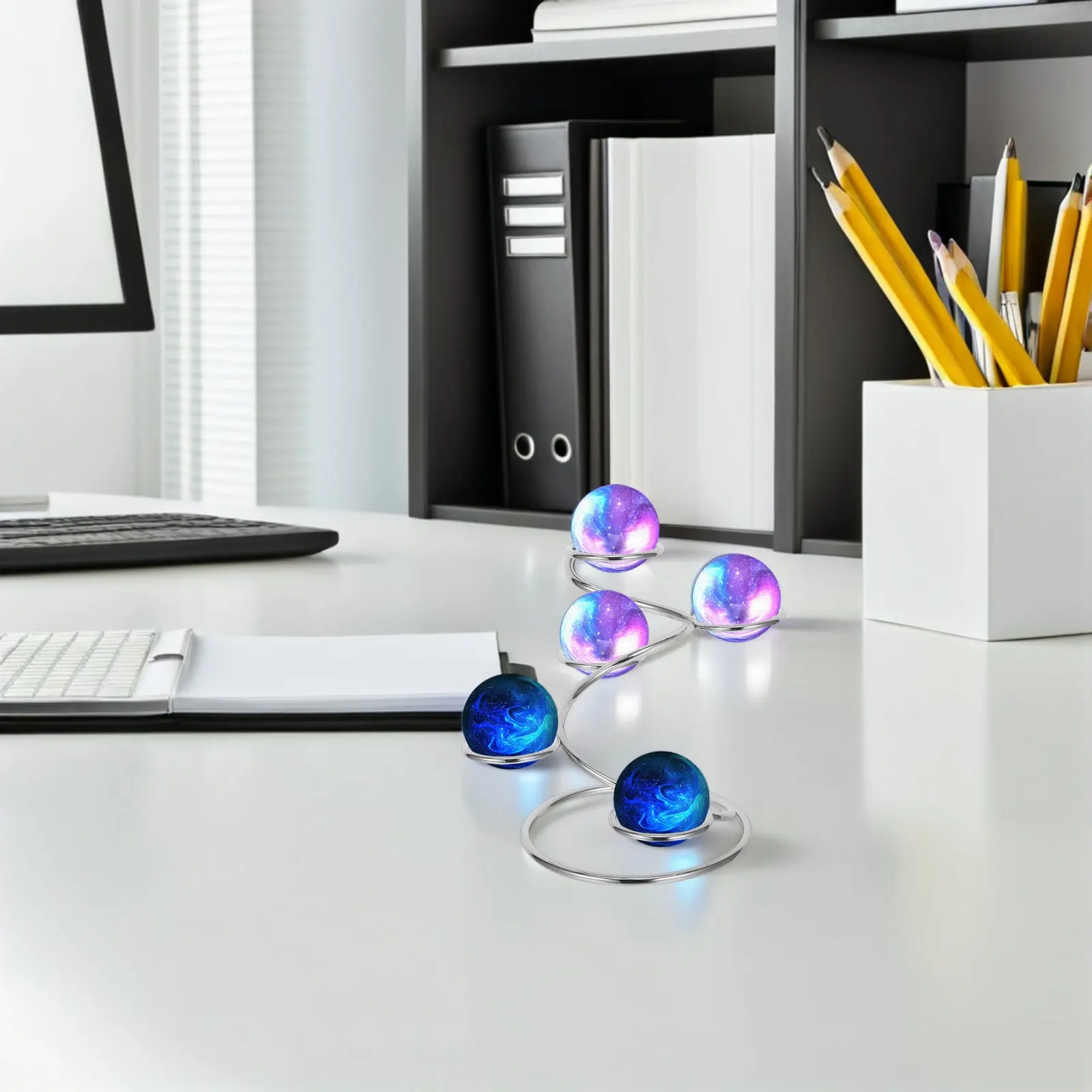 Crystal Ball Stand Metal Marble Sphere Gazing Globe Pedestal Holder Egg Shaped Mineral Specimen Display Rack Base for Amethyst