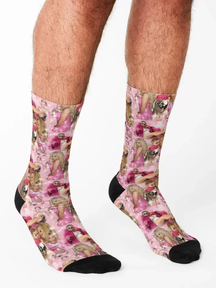 Trisha Paytas and Malibu Pink Poster Socks aesthetic cartoon cool Stockings Socks Man Women's