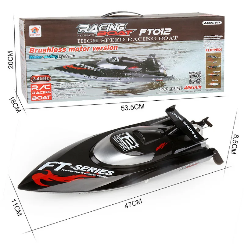 FT012 Motore brushless ad alta velocità Barca telecomandata Yacht da corsa elettrico Giocattolo acquatico Modello 2.4G per lo sport e l'intrattenimento