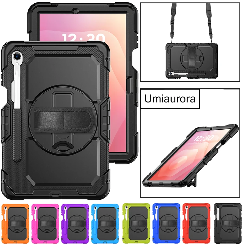 

Для Samsung Tab S7 S8 S9+ S10 FE+ Plus S11 Ultra SM-X920 SM-X620 X820 Сверхмощный прочный чехол-подставка для планшета с ремешком противоударный Funda