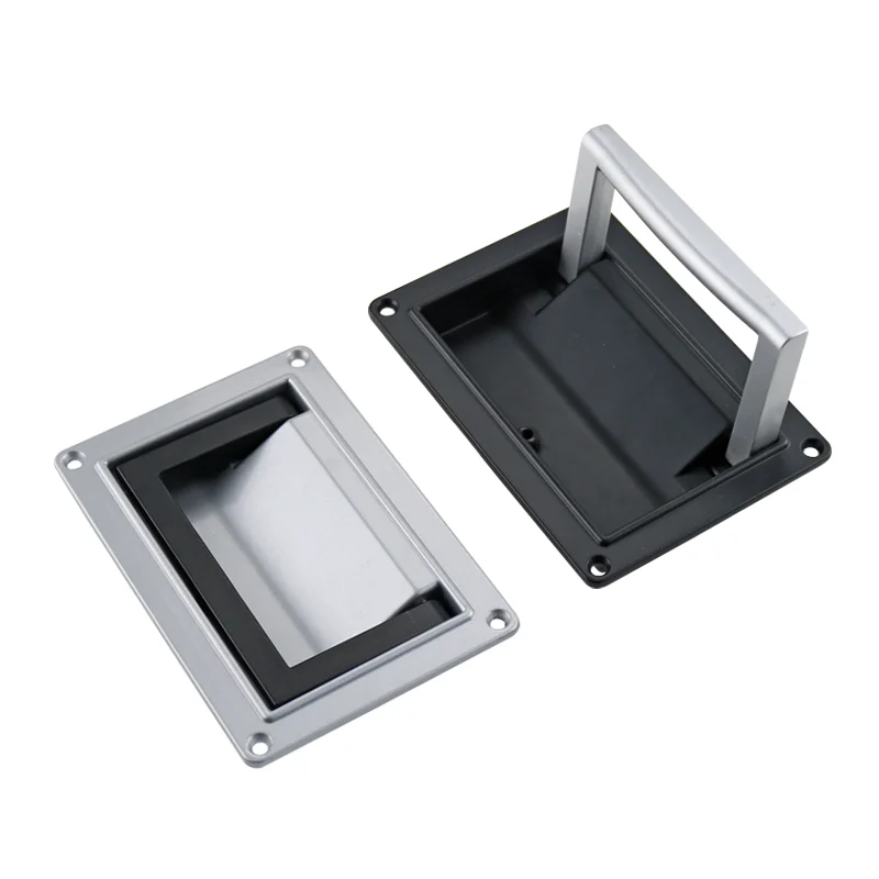 

Zinc Alloy Square Handle Industrial Equipment Box Foldable Black Square Box Handle