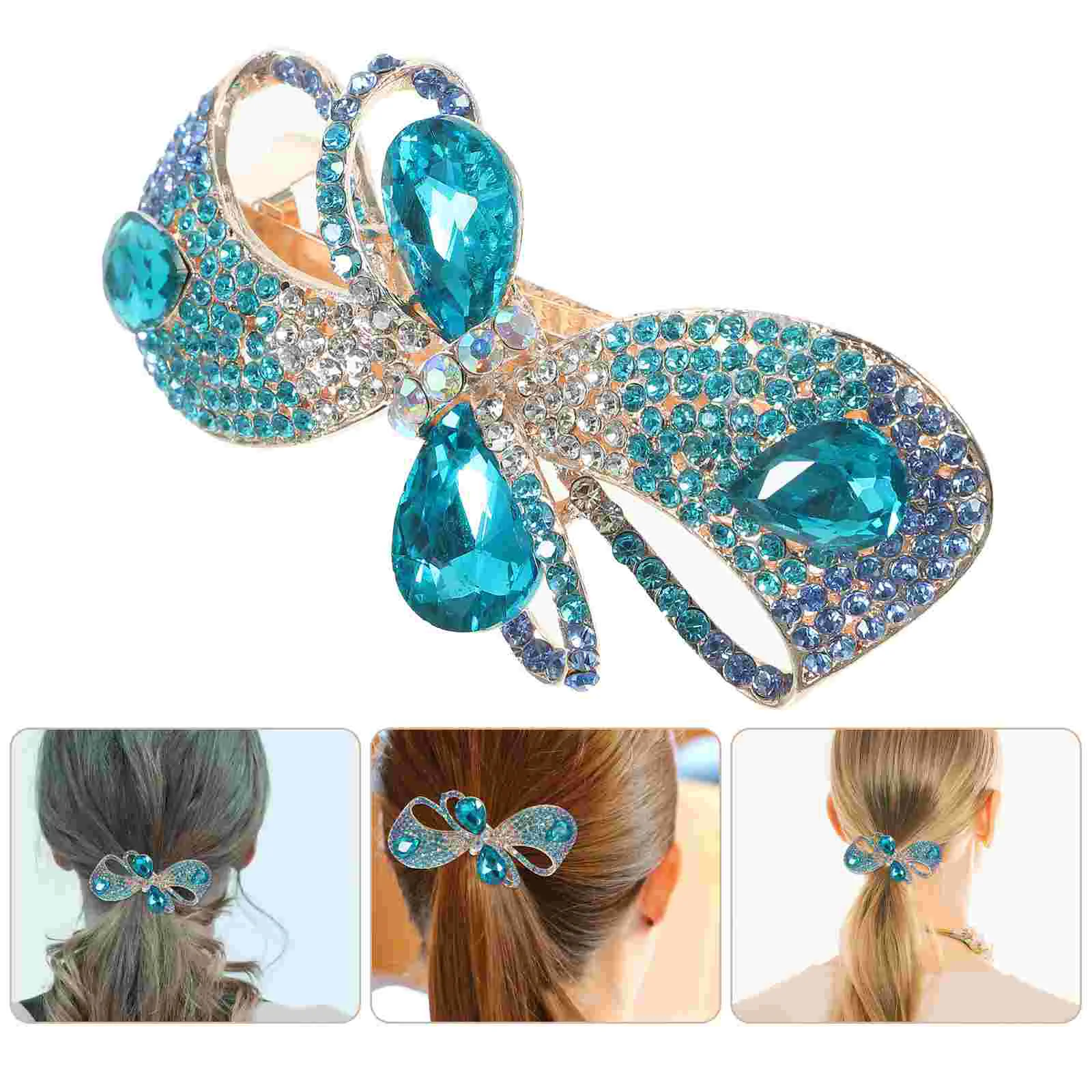 

Women's Rhinestone Hair Clip Clips for Holder Accessories Ponytail Holders Fine Metal