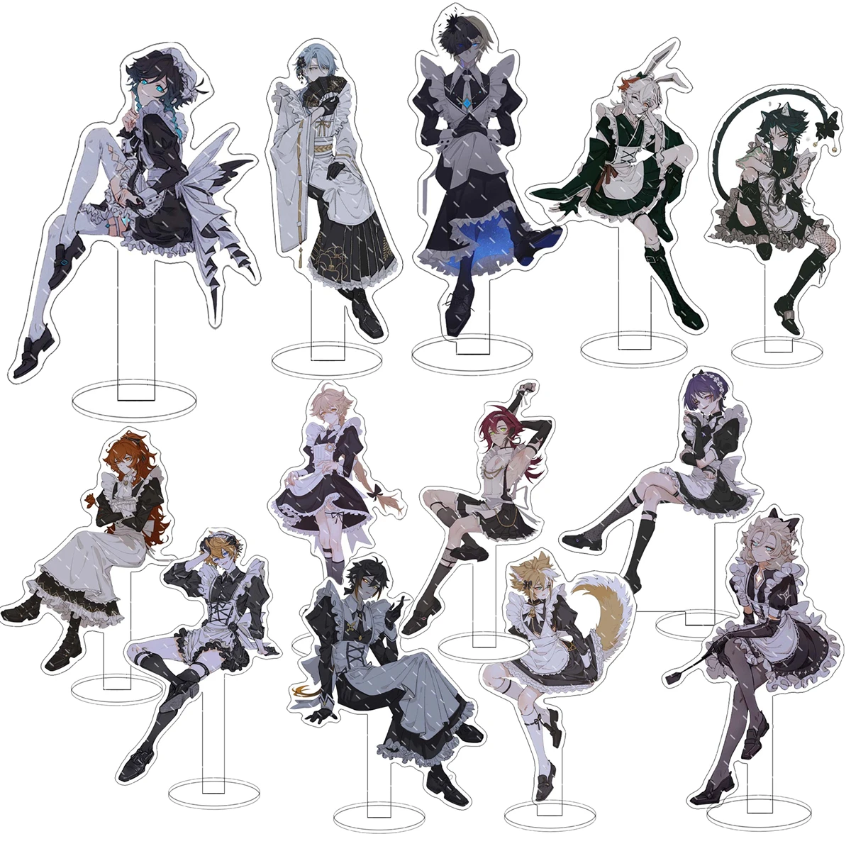 Factory Sales Game Anime Xiao Diluc Ragnvindr Kamisato Cyno Barbatos Acrylic Maid Stylgure Style Tabletop