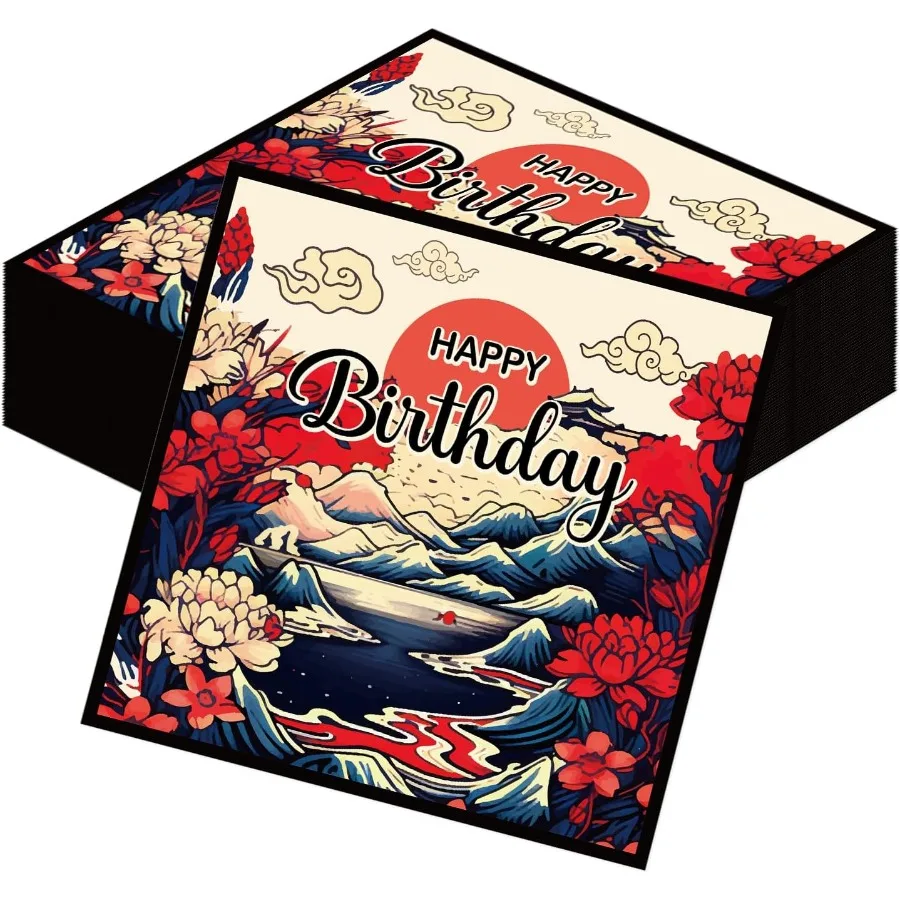 

Японские украшения для вечеринки в стиле Hibachi, 50 листов, пончики на день рождения Hibachi, одноразовые бумажные пончики в азиатском японском стиле, поставка