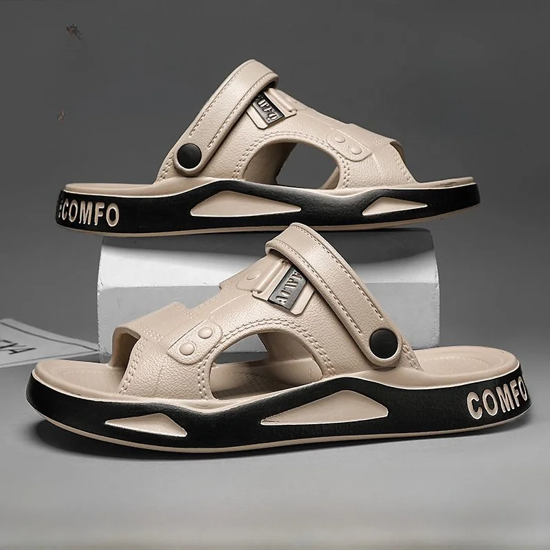 

Мужские повседневные сандалии для лета, нескользящие, для пляжа и вождения, универсальные, высококачественные тапочки для улицы, удобные, дышащие, из ЭВА