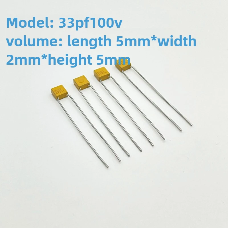 10PCS/LOT 33PF 47PF 82PF 100V Copper Foot Multilayer High Temperature Resistant Ceramic Capacitor