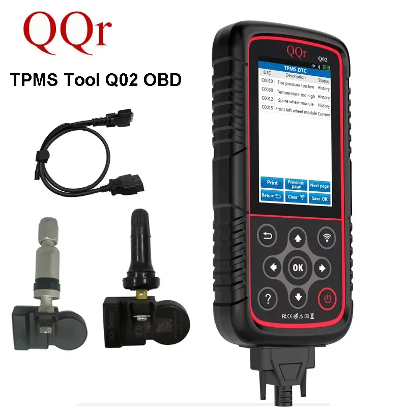 Manufacturers and suppliers in China cheap 2020 new QQr Q02 TPMS tool with OBDII adapter for tire pressure monitoring system