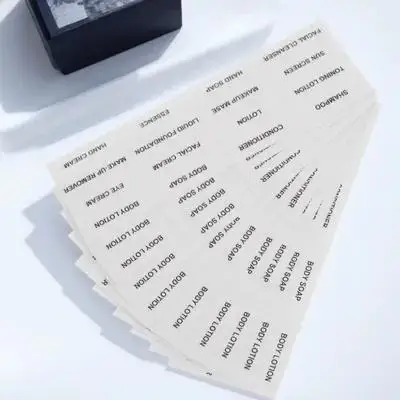 10Pcs Self-Adhesive Bottle Labels Waterproof Stickers for Cosmetics Shampoo Dispenser Storage Bin Labels Sub-Bottle Decals