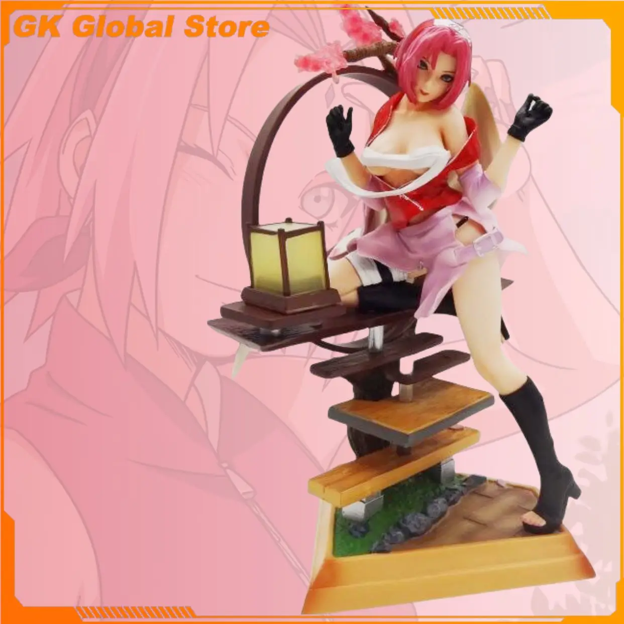 

28cm New NARUTO Anime Figure Haruno Sakura Peripheral PVC Model Glow Statue Desktop Decoration Ornaments Birthday Gifts Toys