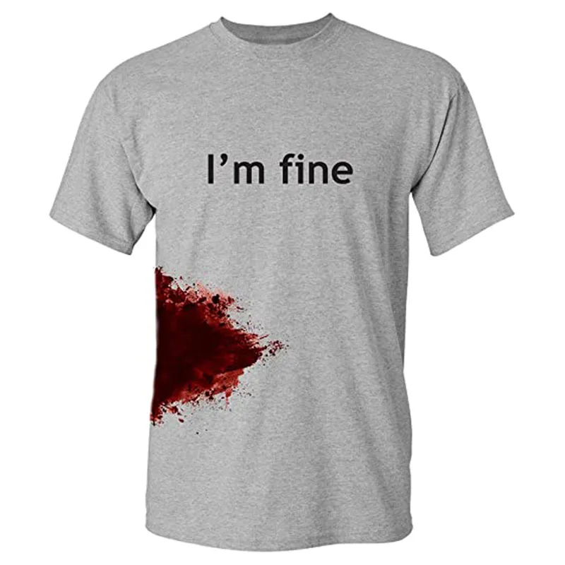 I\'m Fine Graphic Novelty Sarcastic Movie Halloween Costume Humor Scary Funny T Shirt Gifts for Women Men Clothing Graphic Tee