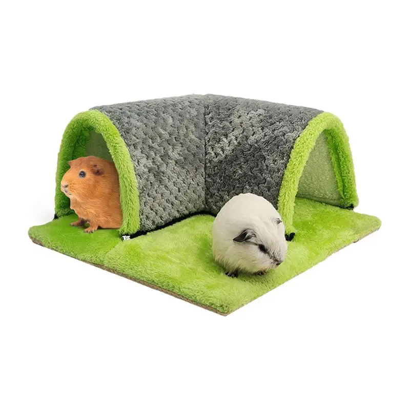 Hamster Hides Sleeping House Winter Warm Plush Tunnel Tube Hides Washable Corner Hidey Cave For Hamster Ferret Bunny