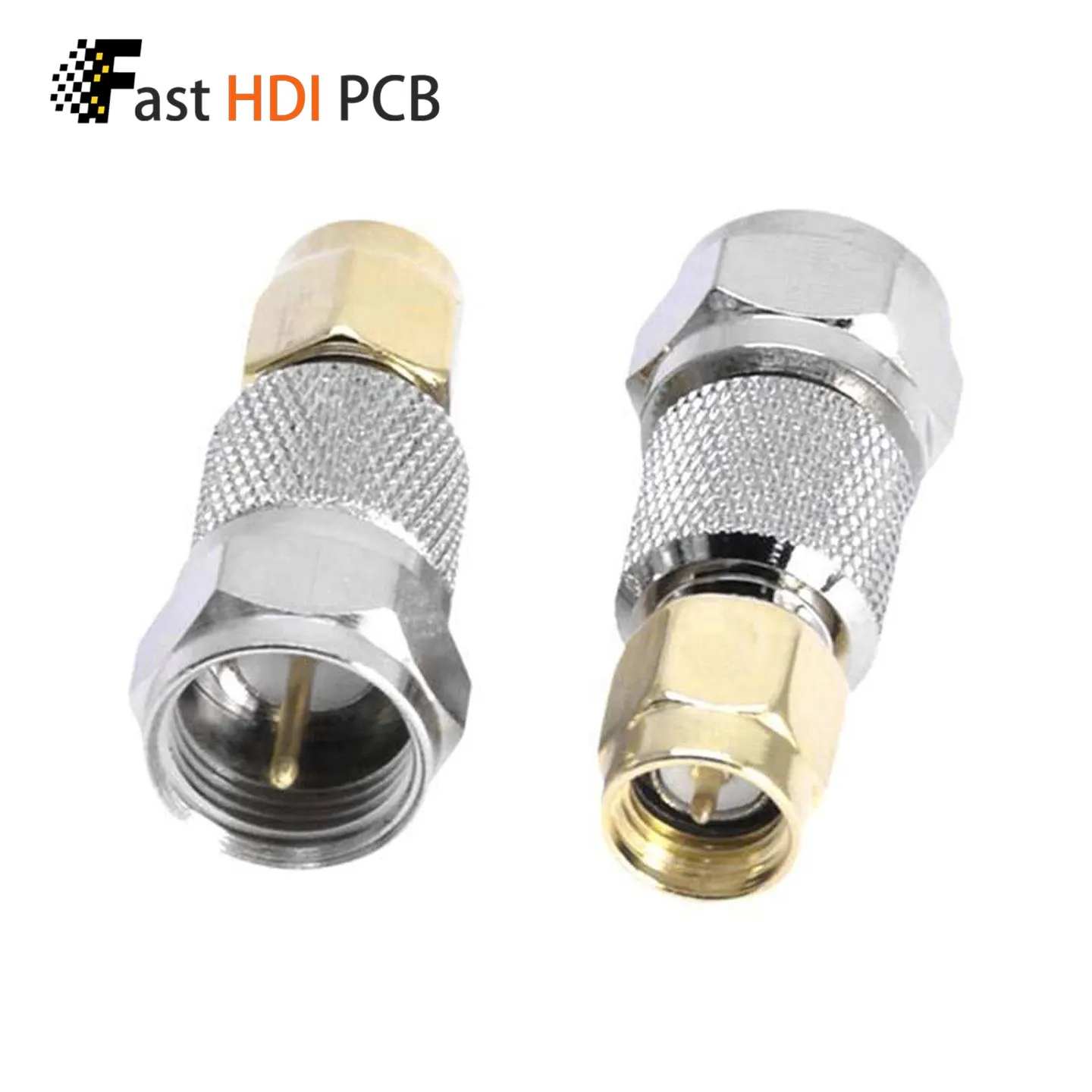 F Male to SMA Male Plug RF Coaxial Adapter Straight Brass Connector F-J to SMA-J Antenna Signal Converter for Two Way Radio