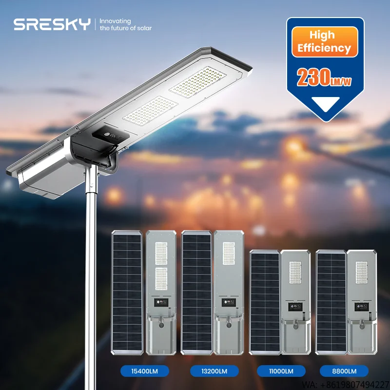 SRESKY Highway Solar Street Light Resistance to Hurricanes Heavy Duty Solar Street Lights