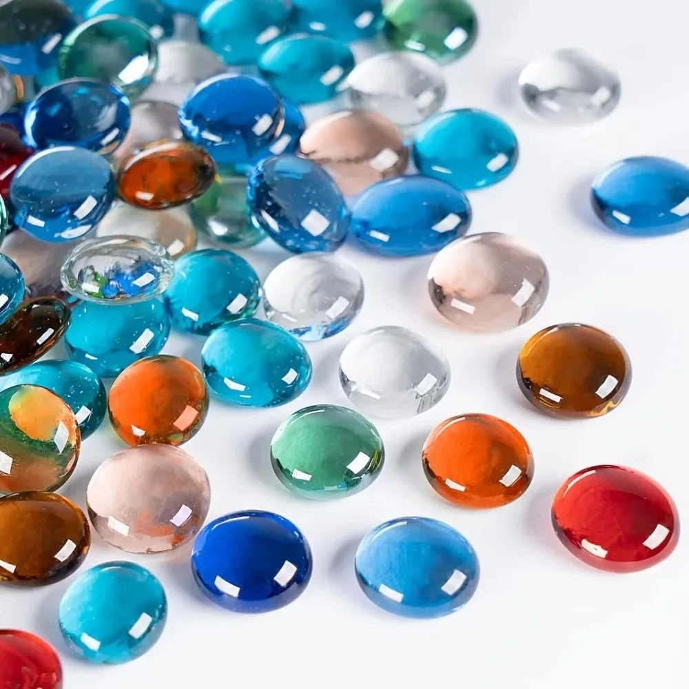 Glass Pebbles Vase Filler Beads Light Reflecting Decorative Glass Stones Clear Glass Beads for Vases Mixed Color Crystal Balls