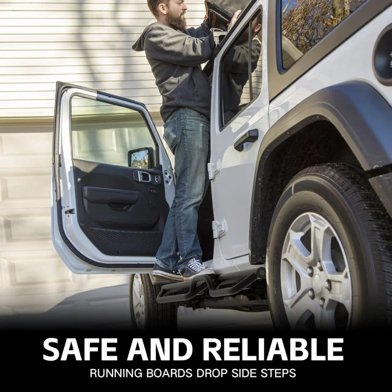 High Quality Heavy-Duty Carbon Steel Two Stairs Side Step Running Boards Offroad SUV Vehicle Exterior Mod Parts