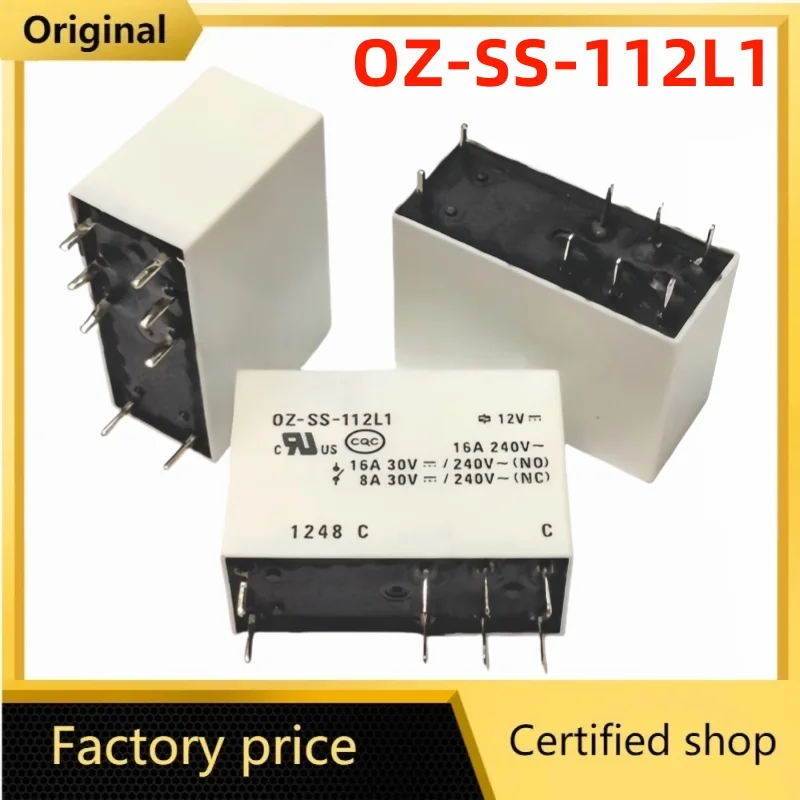 2PCS/Lot  Original brand new   OZ-SS-112L1 OZ SS 112L1 12VDC  48VDC 16A 8PINS Power Relay