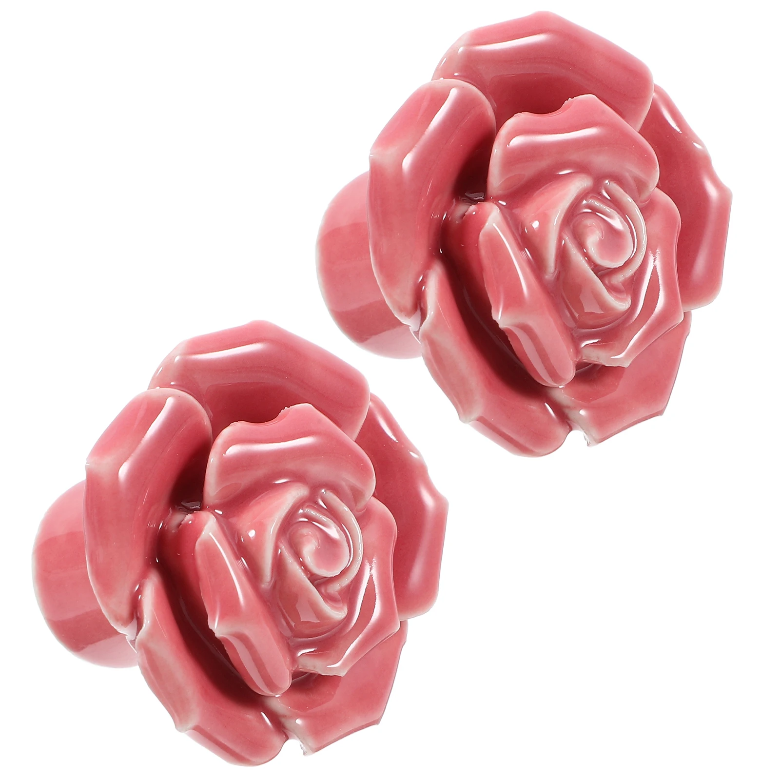 

2 Pcs Flower Rose Ceramic Handle Door Handles Vintage Cabinet Knobs Baby Cupboard