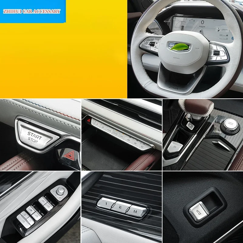 For Geely Monjaro Xingyue L 2022 2023 Car Central Control Navigation Start Button Refit Metal Button Stickers Auto Accessories