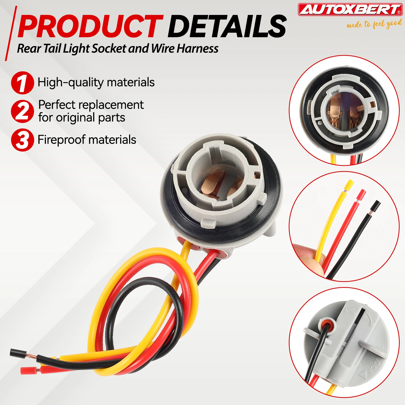 2pcs 1157 BAY15D P21/5W Rear Plastic Bulb Holder Brake Light Turn Signal Tail Light Socket Replacement For Vehicle Durable view 4